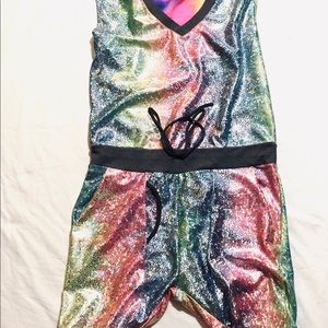 Festival onesie with hood, men’s medium rainbow